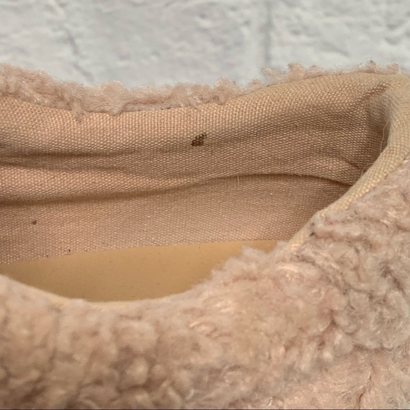 Zara Pink Faux Sherpa Lace Up Platform Fashion Sneakers - Picture 12 of 16